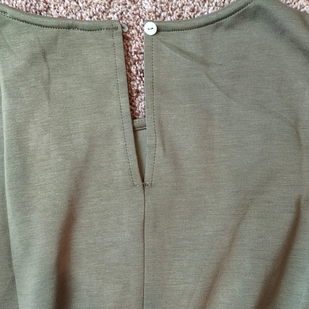 Davi & Dani Solid Knit Jumpsuit In Olive Green Women's Size Large NWT